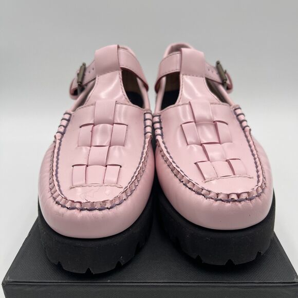GH Bass Weejuns Fisherman Mary Jane Loafers Women's Size 6 M Pink Leather - Picture 4 of 10
